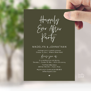 Happily Ever After Party, Modern Wedding Dinner Invitation