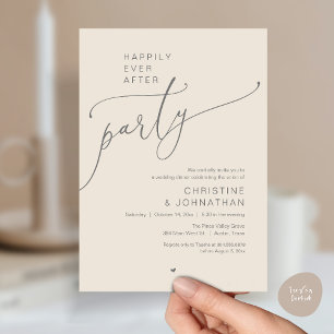 "Happily Ever After Party" Modern Wedding Dinner Invitation