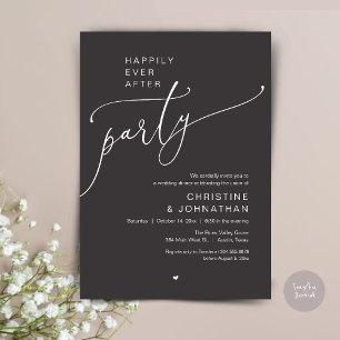 "Happily Ever After Party" Modern Wedding Dinner Invitation