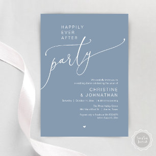 "Happily Ever After Party" Modern Wedding Dinner Invitation