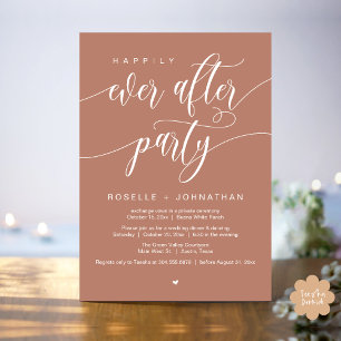 Happily Ever After Party Modern Wedding Dinner Invitation