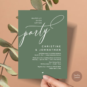 Happily Ever After Party, Modern Wedding Dinner Invitation