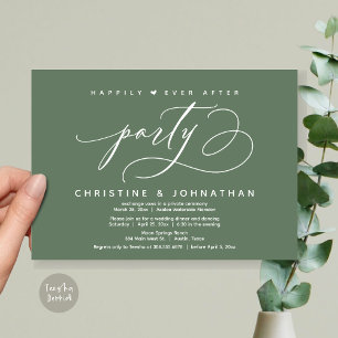 Happily Ever After Party, Modern Wedding Dinner Invitation