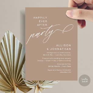 Happily Ever After Party, Modern Wedding Elopement Invitation