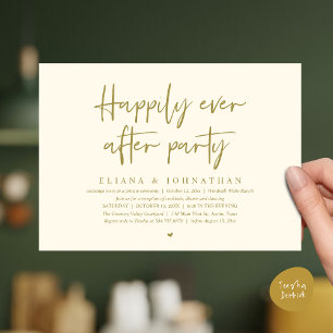  Happily Ever After Party Modern Wedding Reception Invitation