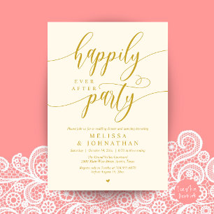 Happily Ever After Party, Modern Wedding Reception Invitation