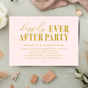 Happily Ever After Party, Modern Wedding Reception Invitation