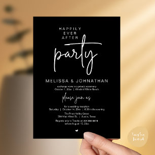 Happily Ever After Party, Modern Wedding Reception Invitation