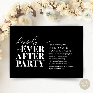Happily Ever After Party, Modern Wedding Reception Invitation