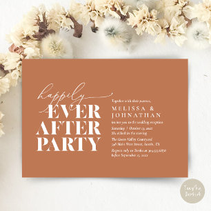 Happily Ever After Party, Modern Wedding Reception Invitation