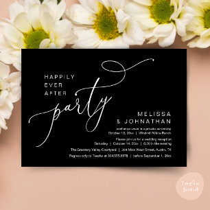Happily Ever After Party Modern Wedding Reception Invitation