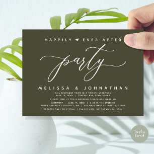Happily Ever After Party Olive Wedding Dinner Invitation