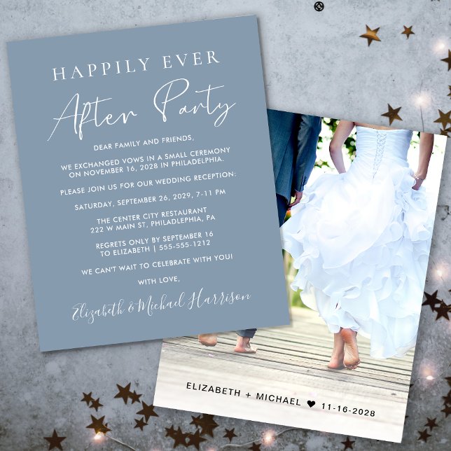 Happily Ever After Party Photo Dusty Blue Wedding (Your love story deserves a grand celebration!)