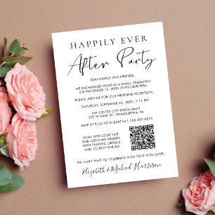 Happily Ever After Party Photo QR Code Wedding Announcement