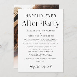 Happily Ever After Party Photo Reception Announcement