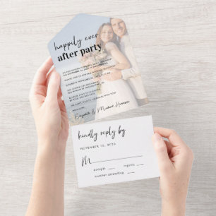 Happily Ever After Party Photo Wedding All In One Invitation