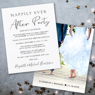 Happily Ever After Party Photo Wedding Invitation