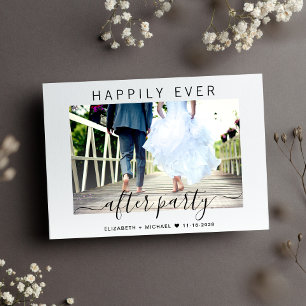 Happily Ever After Party Photo Wedding Reception Announcement