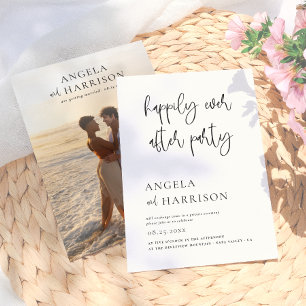 Happily Ever After Party Photo Wedding Reception Invitation