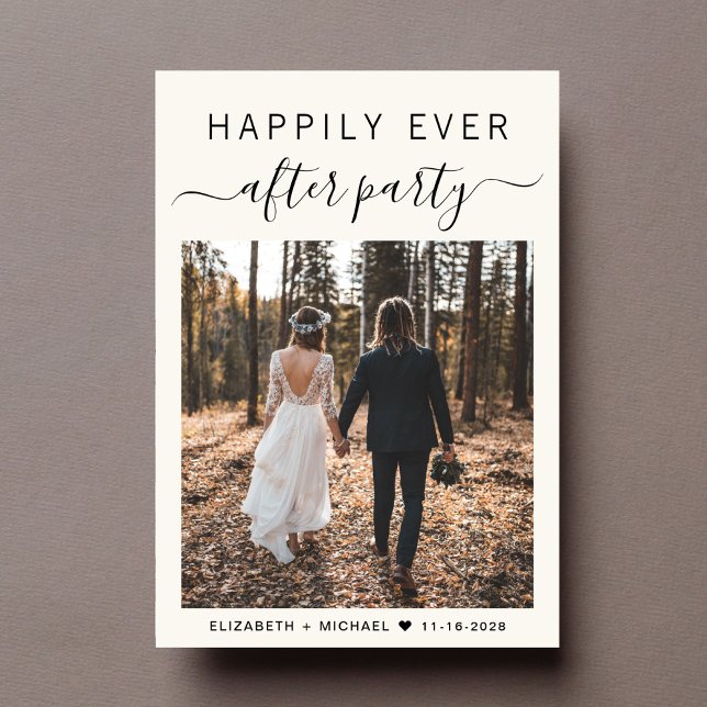 Happily Ever After Party Photo Wedding Reception Invitation (Creator Uploaded)