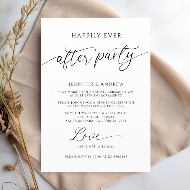 Happily Ever After Party Photo Wedding Reception Invitation (Creator Uploaded)