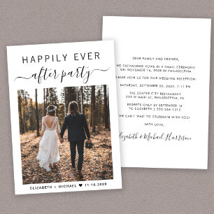 Happily Ever After Party Photo Wedding Reception Invitation