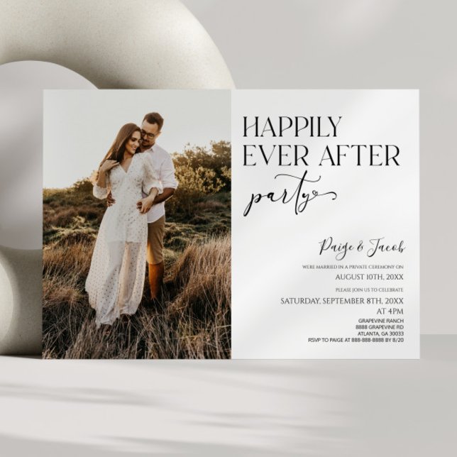 Happily Ever After Party Picture Wedding Reception Invitation (Creator Uploaded)