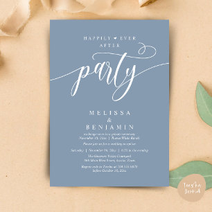 Happily Ever After Party, Reception Modern Minimal Invitation