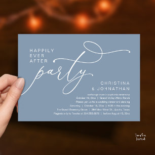 Happily Ever After Party, Romantic Wedding Dinner Invitation