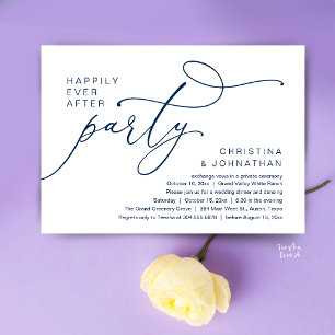 Happily Ever After Party, Romantic Wedding Dinner Invitation