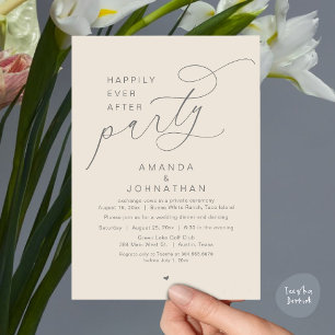 Happily Ever After Party, Romantic Wedding Dinner Invitation
