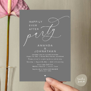 Happily Ever After Party, Romantic Wedding Dinner Invitation