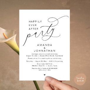 Happily Ever After Party, Romantic Wedding Dinner Invitation