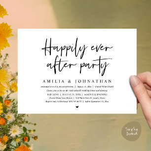 Happily Ever After Party, Romantic Wedding Dinner Invitation
