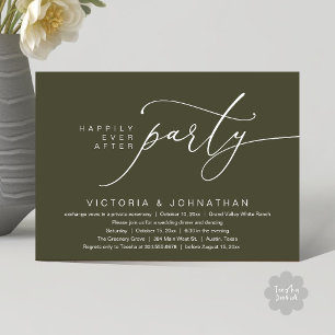 Happily Ever After Party, Romantic Wedding Dinner Invitation