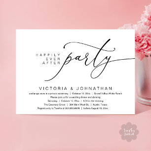 Happily Ever After Party, Romantic Wedding Dinner Invitation
