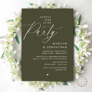 Happily Ever After Party, Romantic Wedding Dinner Invitation