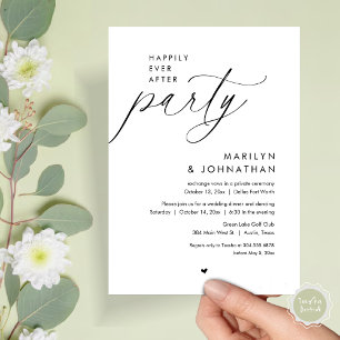 Happily Ever After Party, Romantic Wedding Dinner Invitation