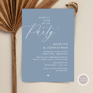 Happily Ever After Party, Romantic Wedding Dinner Invitation