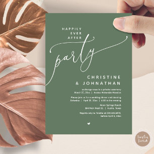 Happily Ever After Party, Romantic Wedding Dinner Invitation
