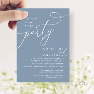 Happily Ever After Party Romantic Weds Reception Invitation