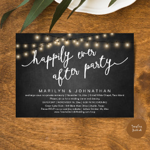 Happily Ever After Party, Rustic Wedding Dinner Invitation