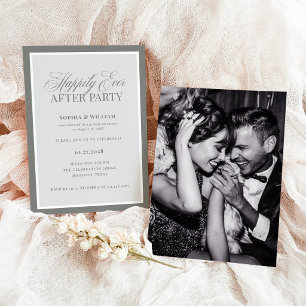 Happily Ever After Party Sage Green Elopement Invitation