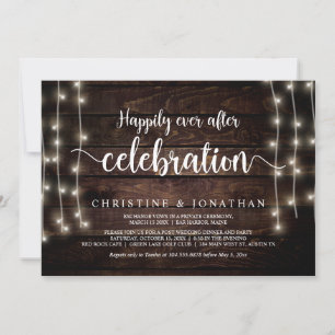 Happily Ever After Party, String Light, Elopement  Invitation