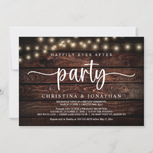 Happily Ever After party, String Lights Elopement Invitation