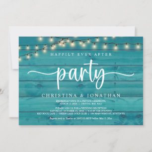 Happily Ever After party, String Lights Elopement Invitation