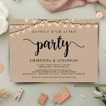 Happily Ever After party,  String Lights Elopement Invitation<br><div class="desc">Beautiful Happily Ever After party,  Wedding Elopement Announcement / Invitation card,  in Rustic farm kraft,  String Lights design. This is perfect for your wedding reception and post-wedding celebration party. Add your details in matching font / lettering.
#TeeshaDerrick</div>
