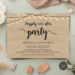 Happily Ever After party,  String Lights Elopement Invitation<br><div class="desc">Beautiful Happily Ever After party,  Wedding Elopement Announcement / Invitation card,  in Rustic farm Wood,  String Lights design. This is perfect for your wedding reception and post-wedding celebration party. Add your details in matching font / lettering.
#TeeshaDerrick</div>