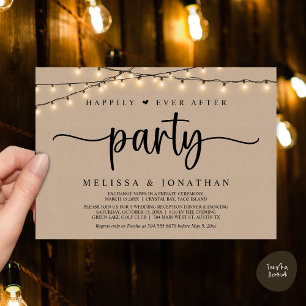 Happily Ever After party, String Lights Elopement Invitation