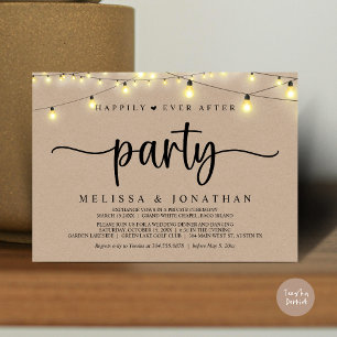 Happily Ever After party,  String Lights Elopement Invitation